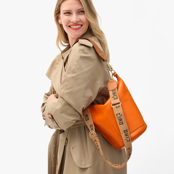 Clare V Ciao Crossbody Strap in Natural/Poppy - Picture 5 of 6